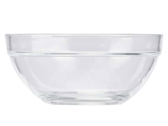 Vivalto Bol apilable en verre transparent 23 cm – Capacité 2,1 L – Compatible lave-vaisselle et congélateur (Set de 8)