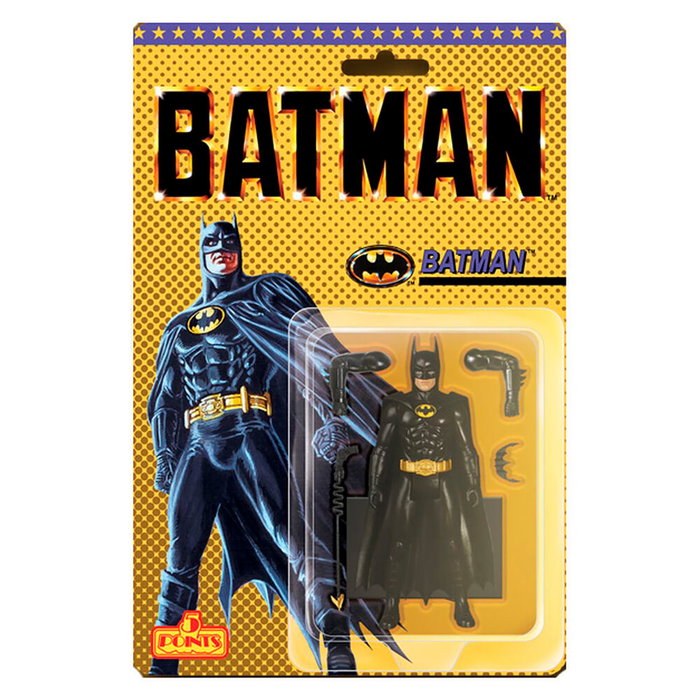 MEZCO TOYZ - Figure Batman 1989 DC Comics - 9,5 cm - Figurine articulée avec bras supplémentaires, batarang et grappin