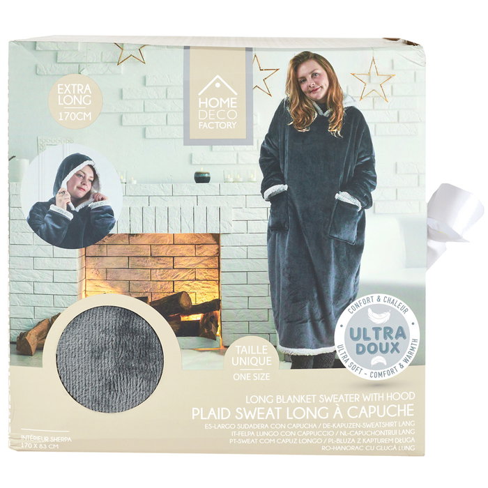 Home Deco Factory Sudadera longue avec capuche Home Deco Factory Sudadera longue avec capuche
