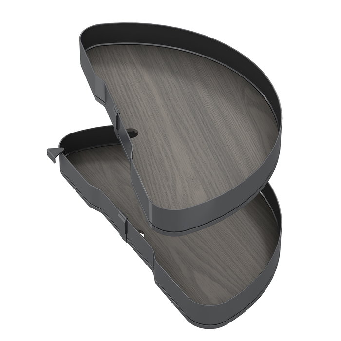 Emuca Jeu de plateaux tournants Harmony 1/2 lune, Module largeur 800mm, Hauteur réglable, Acier et Bois, Gris anthracite Emuca Jeu de plateaux tournants Harmony 1/2 lune, Module largeur 800mm, Hauteur réglable, Acier et Bois, Gris anthracite