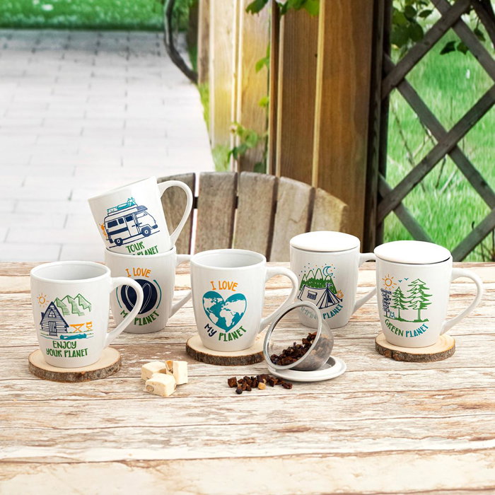 Quid Mug Céramique Gretta 33 cL (24 Unités) Multicolore