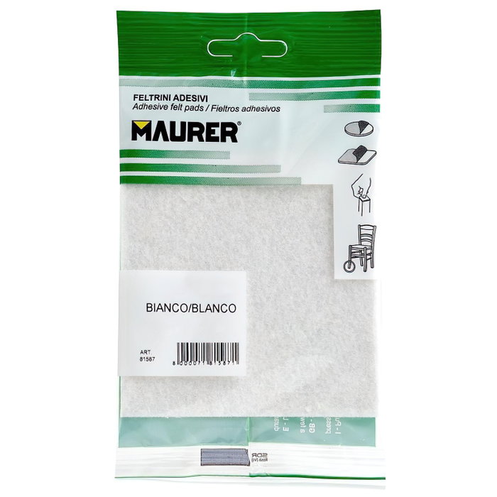MAURER Feutre adhésif blanc 100 x 100 mm MAURER Feutre adhésif blanc 100 x 100 mm