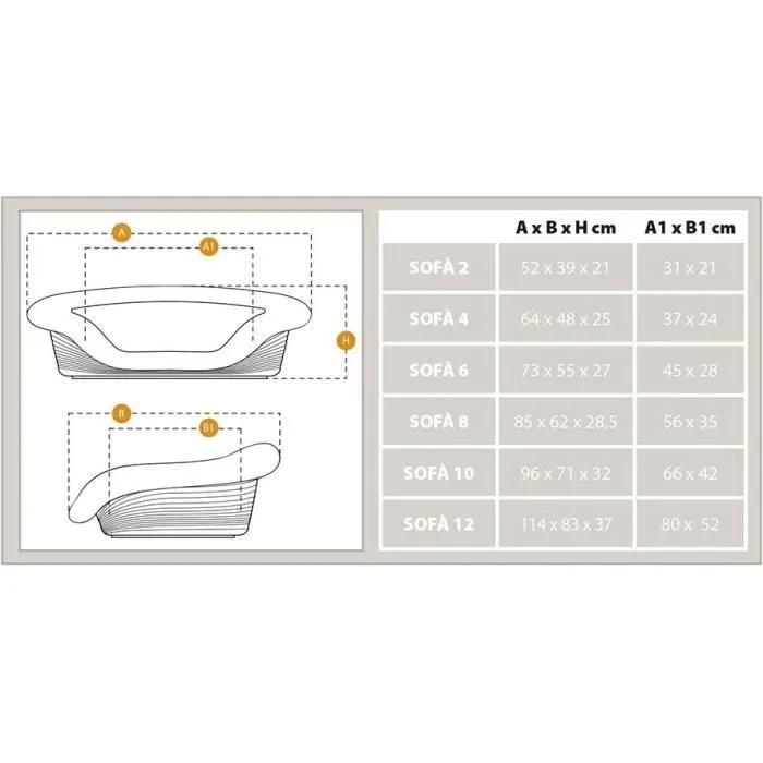 Ferplast Canapé de Jardin 2 Places Gris en Plastique Démontable avec Coussin Séparable - 52 x 39 x 31 cm