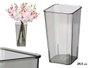 Giftdecor Vase Carré Acrylique Gris 24,5 cm (Set de 24)