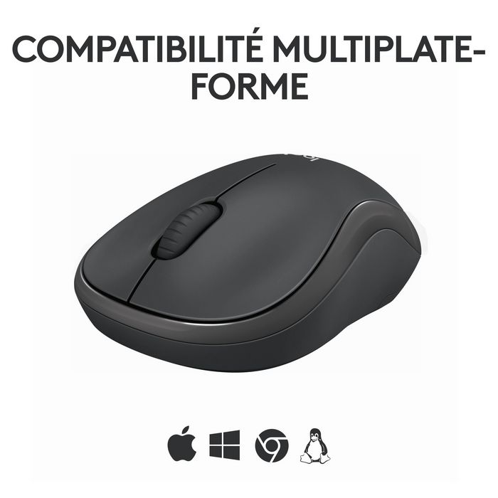 Logitech M240 Souris Bluetooth sans fil silencieuse (clic réduit 90%), autonomie 18 mois, compacte, ambidextre, compatible Windows/macOS/ChromeOS/Android