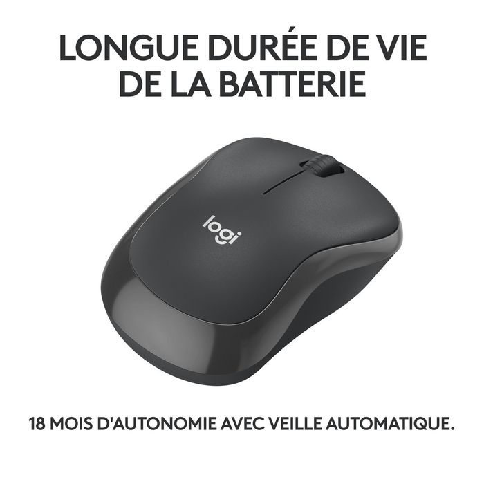Logitech M240 Souris Bluetooth sans fil silencieuse (clic réduit 90%), autonomie 18 mois, compacte, ambidextre, compatible Windows/macOS/ChromeOS/Android
