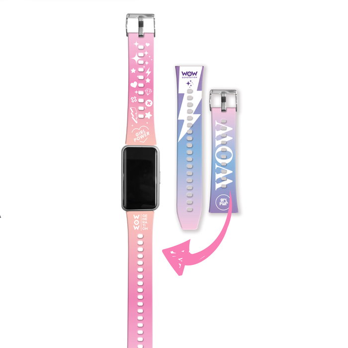 Wow Generation Smartwatch pour Enfants Wow00025 avec Double Bracelet - Montre Connectée avec Écran Personnalisable pour Filles et Garçons