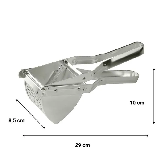 Fackelmann Duo Presse-purée à levier et Fourchette 3 Dents en Acier - Pour Purées de Pommes de Terre, Légumes et Bébé