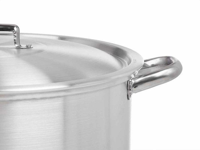 Kinvara Marmite en Aluminium 25 L Diamètre 34 cm Compatible Gaz Four et Lave-vaisselle (Set de 2)
