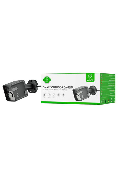 WOOX R3568 Caméra extérieure de sécurité connectée WiFi et filaire avec détection mouvement/audio, vision nocturne, 2K 3MP, IP65