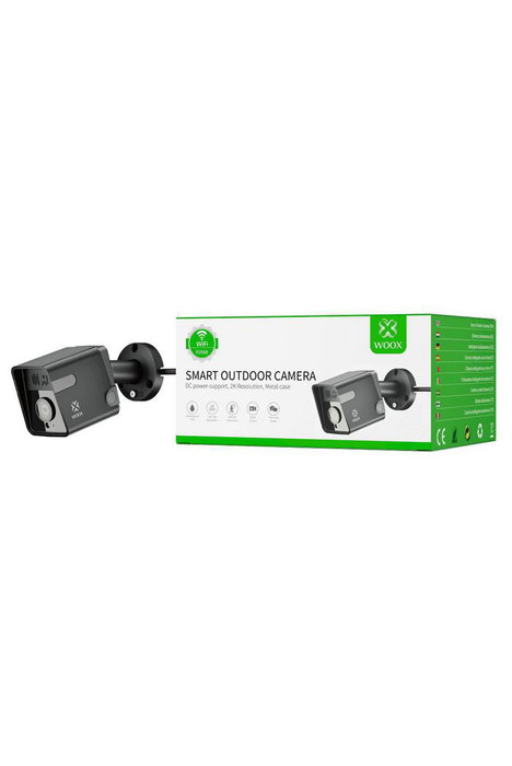 WOOX R3568 Caméra extérieure de sécurité connectée WiFi et filaire avec détection mouvement/audio, vision nocturne, 2K 3MP, IP65