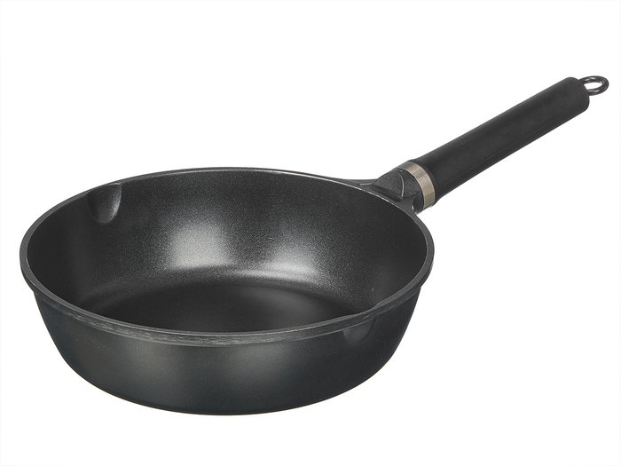 KINVARA Wok en Aluminium 29 cm Noir avec Finition Marbre