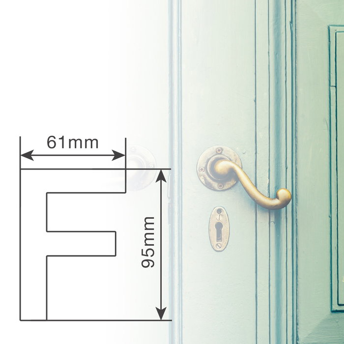 GSC Evolution Lettre de porte F en acier inoxydable avec adhésif