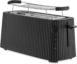 Alessi Plissé MDL15 B - Toasteuse à double compartiment noire avec accessoire brioches