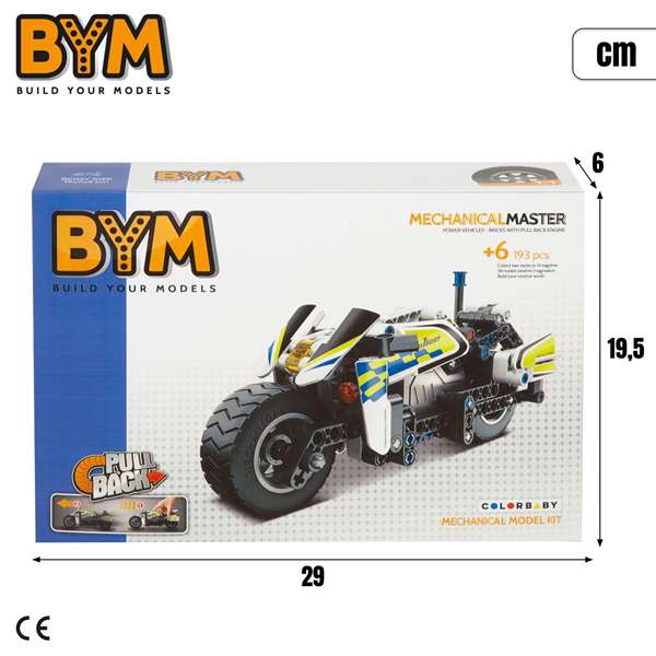 Color Baby - Jeu de Construction Moto de Police à Rétrofriction - 193 Pièces - 7 x 19 x 9 cm