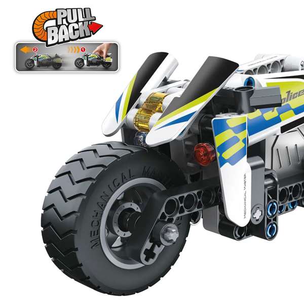 Color Baby - Jeu de Construction Moto de Police à Rétrofriction - 193 Pièces - 7 x 19 x 9 cm