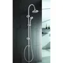 Rousseau Colonne de Douche Sonora 2 sans Robinet - Douchette 3 Jets (Pluie, Massage, Aéré) avec Tête ABS Chromé Anticalcaire Ø150 mm et Bras Inox Chromé Ø22 mm