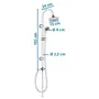 Rousseau Colonne de Douche Sonora 2 sans Robinet - Douchette 3 Jets (Pluie, Massage, Aéré) avec Tête ABS Chromé Anticalcaire Ø150 mm et Bras Inox Chromé Ø22 mm