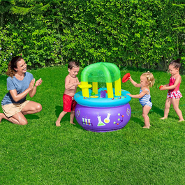 Bestway 52573 Table d'Apprentissage Gonflable 76x76x88 cm pour Enfants +18 Mois Intérieur et Jardin