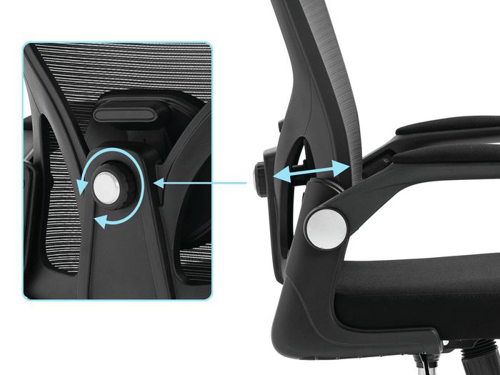 Sandberg Fauteuil de Bureau et Gaming ErgoFusion Basic - Dossier Ergonomique en Maille Respirante avec Soutien Lombaire et Accoudoirs Réglables, Appui-Tête et Inclinaison Ajustables