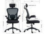 Sandberg Fauteuil de Bureau et Gaming ErgoFusion Basic - Dossier Ergonomique en Maille Respirante avec Soutien Lombaire et Accoudoirs Réglables, Appui-Tête et Inclinaison Ajustables
