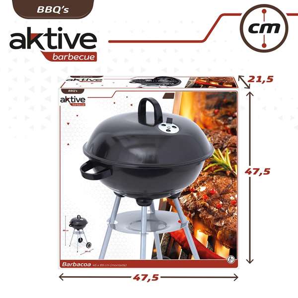 Color Baby Barbecue au charbon de bois rond avec couvercle Aktive 46 cm - Gril de jardin Color Baby Barbecue au charbon de bois rond avec couvercle Aktive 46 cm - Gril de jardin