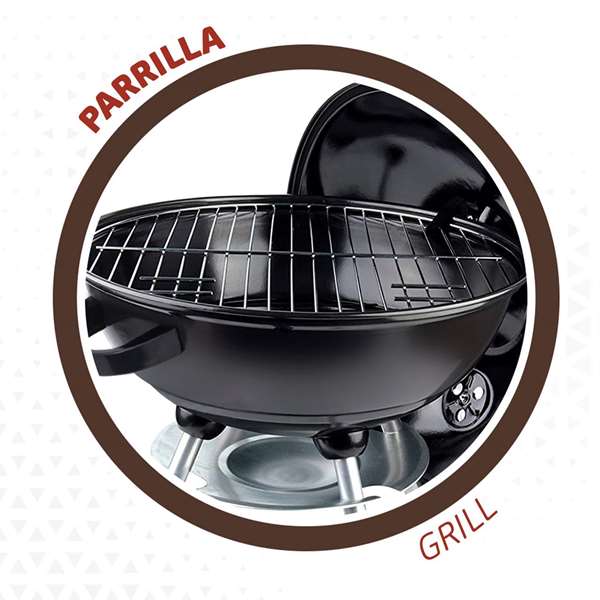 Color Baby Barbecue au charbon de bois rond avec couvercle Aktive 46 cm - Gril de jardin Color Baby Barbecue au charbon de bois rond avec couvercle Aktive 46 cm - Gril de jardin