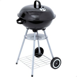 Roues de barbecue au charbon de bois Aktive 46 cm Ronde Noir Avec couvercle