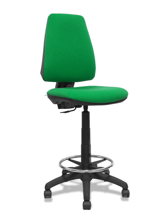Tabouret Taburete Elche Contact permament de base Tissu Vert Structure polyamide noire Sans accoudoirs Sans appui-tête Roulettes en nylon 50 mm Tabouret Taburete Elche Contact permament de base Tissu Vert Structure polyamide noire Sans accoudoirs Sans appui-tête Roulettes en nylon 50 mm