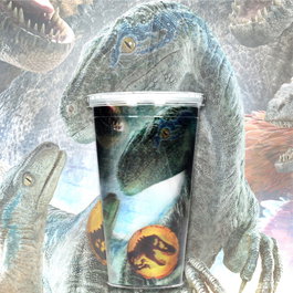 SD TOYS Verre lenticulaire 3D Biosync Jurassic Park avec motif changeant, capacité 50 ml