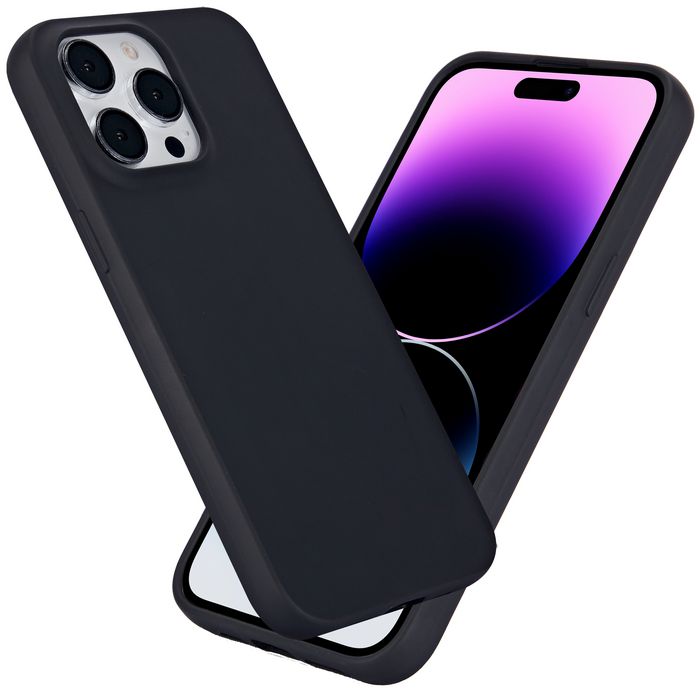 eSTUFF INFINITE VIENNA Coque iPhone 15 Pro Max - Protection TPU recyclé 100% - Anti-chute 1.2m, Anti-jaunissement - Noir