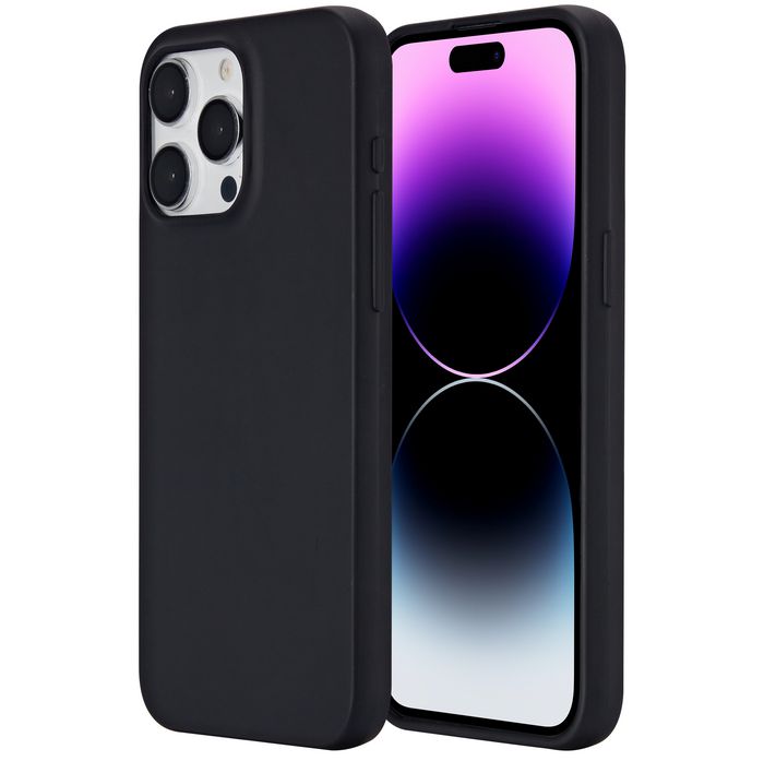eSTUFF INFINITE VIENNA Coque iPhone 15 Pro Max - Protection TPU recyclé 100% - Anti-chute 1.2m, Anti-jaunissement - Noir