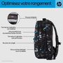 HP Sac à dos Campus XL imprimé marbre, sécurisé avec compartiment pour ordinateur portable 16 pouces, imperméable