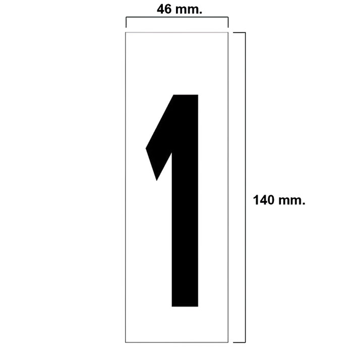 WOLFPACK LINEA PROFESIONAL Numéro autocollant 46x140 mm - Nº 1