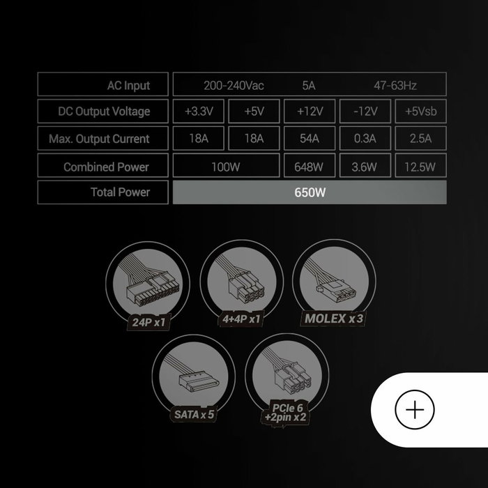 Bloc d’Alimentation Mars Gaming MPB650SIW 650 W 80 Plus Bronze