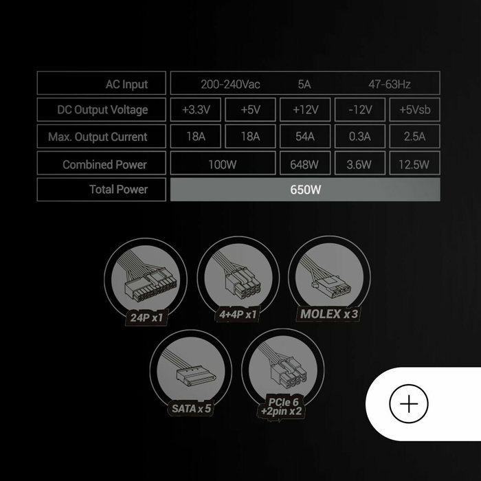 Bloc d’Alimentation Mars Gaming MPB650SIW 650 W 80 Plus Bronze