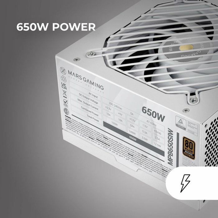 Mars Gaming MPB650SIW 650W Blanc Mars Gaming MPB650SIW 650W Blanc