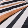 Today - Parure de lit 2 personnes 240x220 cm - 100% Coton 57 fils - Housse de couette + 2 taies (63x69 cm) - Rayures Orange, Noir, Blanc