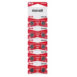 Maxell Blister 10 Pilas bouton alcalina LR43