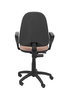 Chaise de bureau Algarra avec mécanisme Contact permanent de base, revêtue de tissu rose. Équipée d'un piètement en polyamide noir, d'accoudoirs fixes et de roulettes en nylon de 50 mm