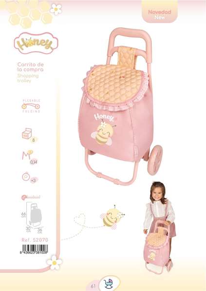 Decuevas Chariot de Courses Honey Rose 66x30x36 cm - À partir de 3 ans