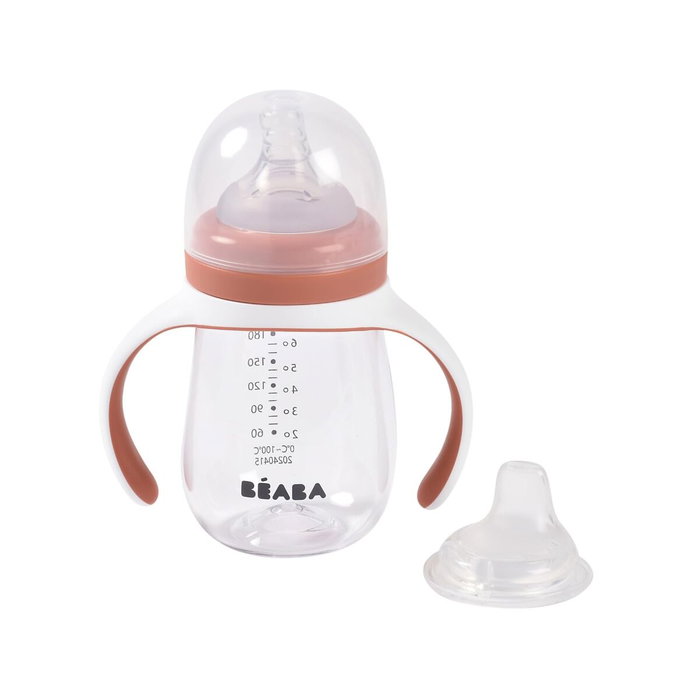Beaba Biberon d'apprentissage 2-en-1 210 ml Terracotta Beaba Biberon d'apprentissage 2-en-1 210 ml Terracotta