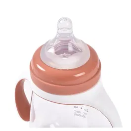 Beaba Biberon d'apprentissage 2-en-1 210 ml - Tétine et embout souple en silicone, poignées ergonomiques amovibles, évolutif dès 4 mois - Couleur Terracotta