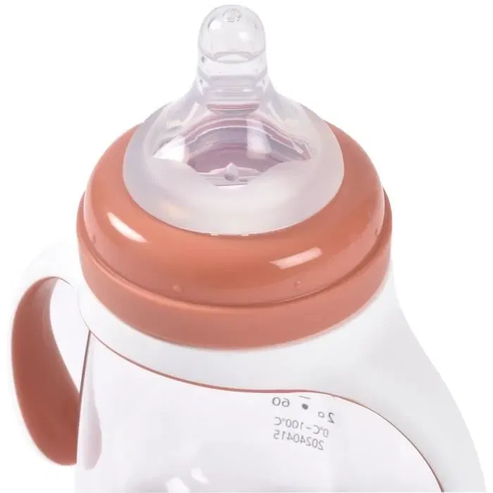 Beaba Biberon d'apprentissage 2-en-1 210 ml - Tétine et embout souple en silicone, poignées ergonomiques amovibles, évolutif dès 4 mois - Couleur Terracotta