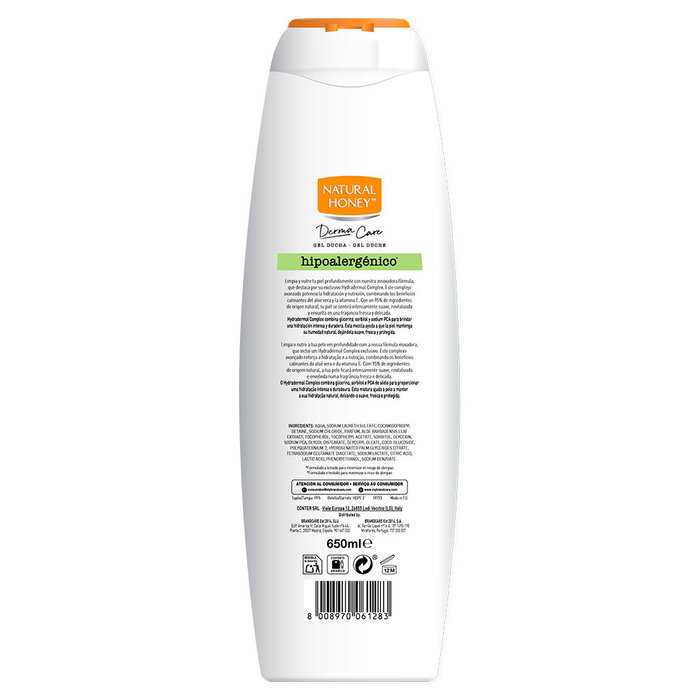 Natural Honey Gel douche hypoallergénique au miel, aloe vera et vitamine E 650 ml Natural Honey Gel douche hypoallergénique au miel, aloe vera et vitamine E 650 ml