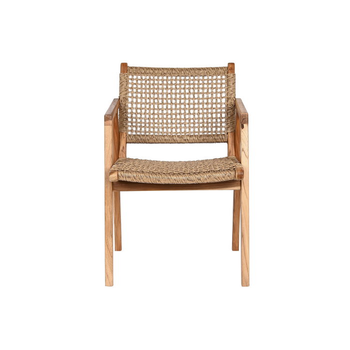 DKD Home Decor Chaise à Accoudoirs Beige Naturel