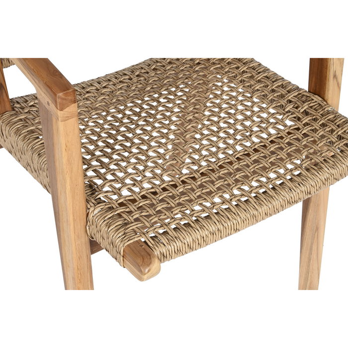 DKD Home Decor Chaise à Accoudoirs Beige Naturel