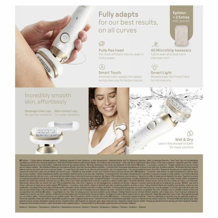 Braun Silk-épil 9-011 3D SensoSmart sans fil, Blanc