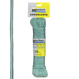 WOLFPACK LINEA PROFESIONAL Corde tressée en polypropylène blanc/vert (25 m)