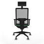 Piqueras y Crespo 1D066G1 Chaise de Bureau avec Appui-tête Vert émeraude et Gris